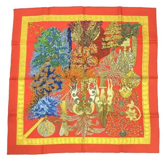 HERMES Orange Silk Scarf