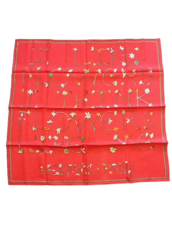 Hermes Carre 90 Scarf Eye Like Flowers 100% Silk Pawn