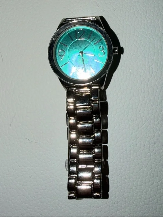 Nine West Vintage Turqouise/Aqua Silver Bracelet Watch