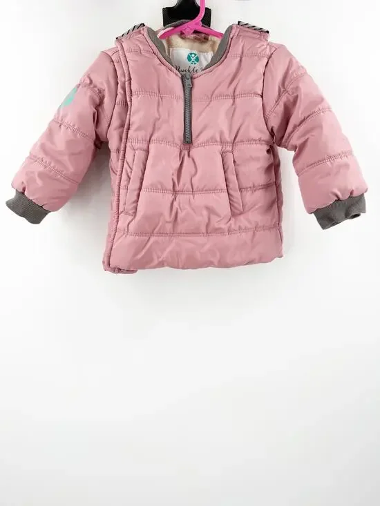 Buckle Me Baby Coat Size 18M Car Seat Safety Toddler Girls Pink Puffer Jacket