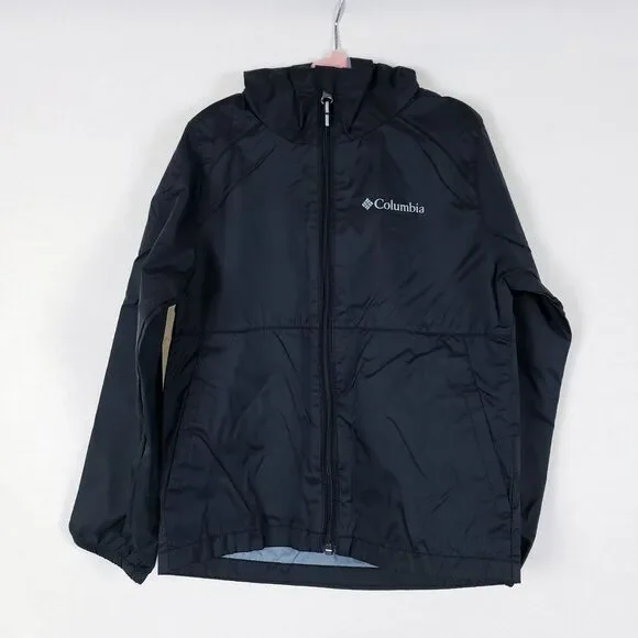 Columbia Switchback II Windbreaker Rain Jacket Girls XS Black Waterproof Outdoor