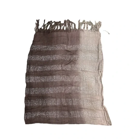 Ombré Glitter Striped Scarf