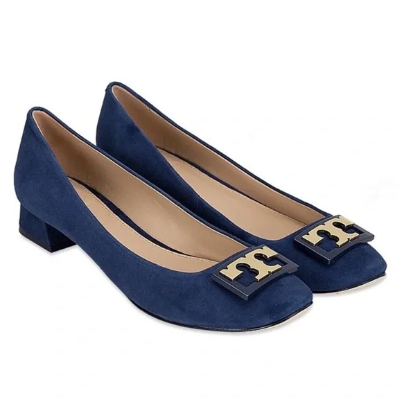 Tory Burch Gigi suede pump - kid‎ suede - Tory navy blue