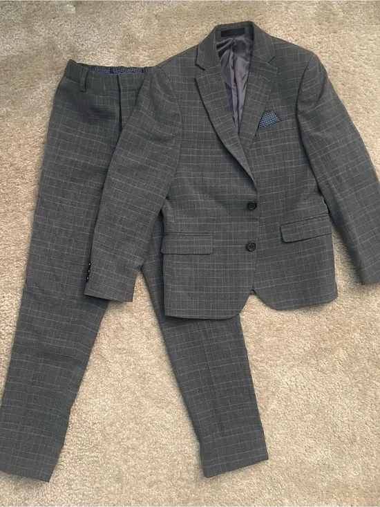 Ralph Lauren Gray Windowpane Suit Jacket & Trousers