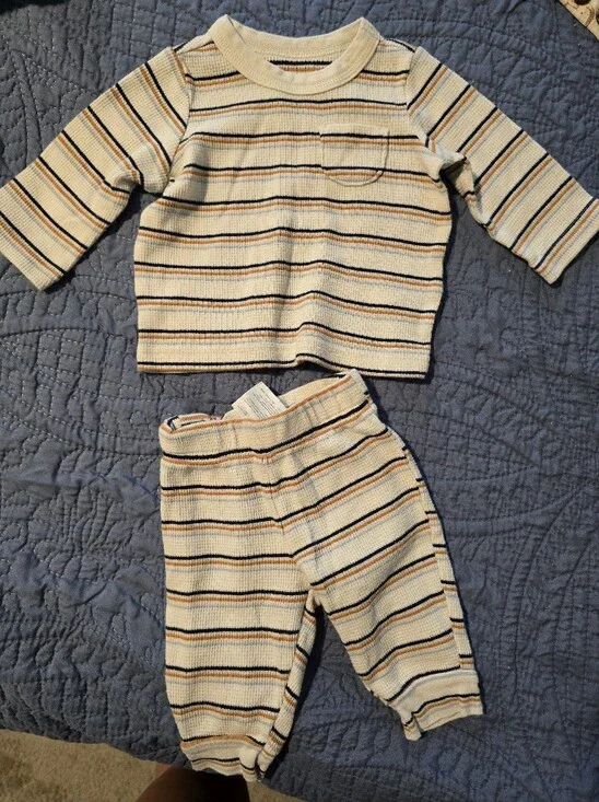 Carter's Cream Striped Two-Piece Set
