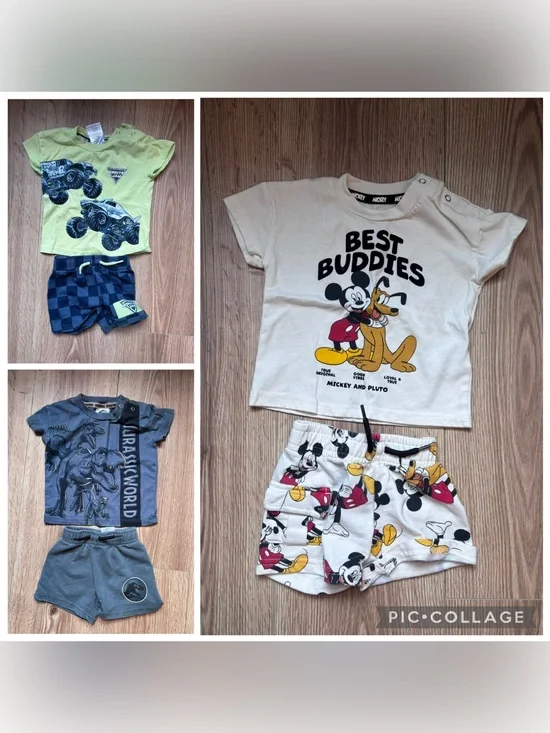Set of 3 infant outfits! Monster trucks, Mickey Mouse and dinosaurs!