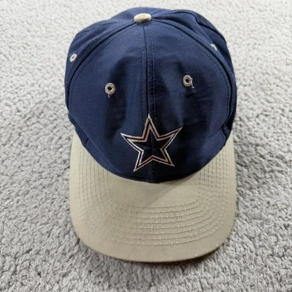 Vintage Logo Athletic Dallas‎ Cowboys Hat Navy Tan Snapback NFL Star Cap