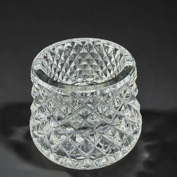 Waterford Crystal Alana Open Sugar Bowl Diamond Cut Glass Votive Holder Heavy