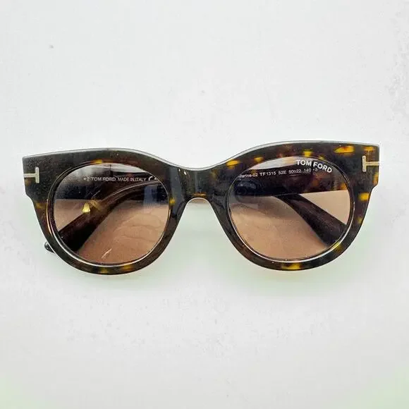 Tom Ford Sunglasses Marine-02 TF1315 52E Havana Cat Eye Frame Brown Lens 50mm