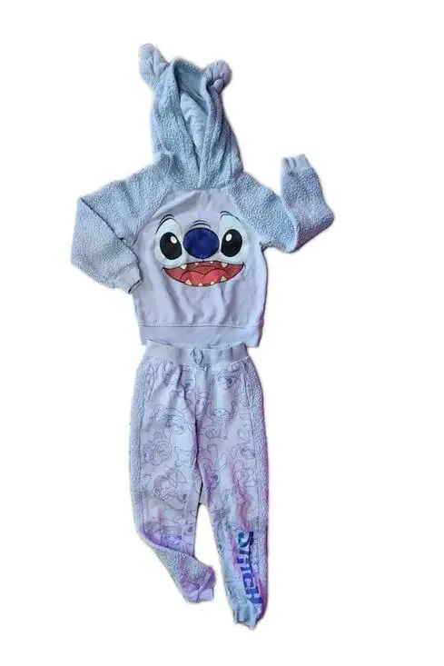 Disney Lilo & Stitch 2-Piece Fleece Set Outfit/ Jogger Size 6 Hoodie with Pants