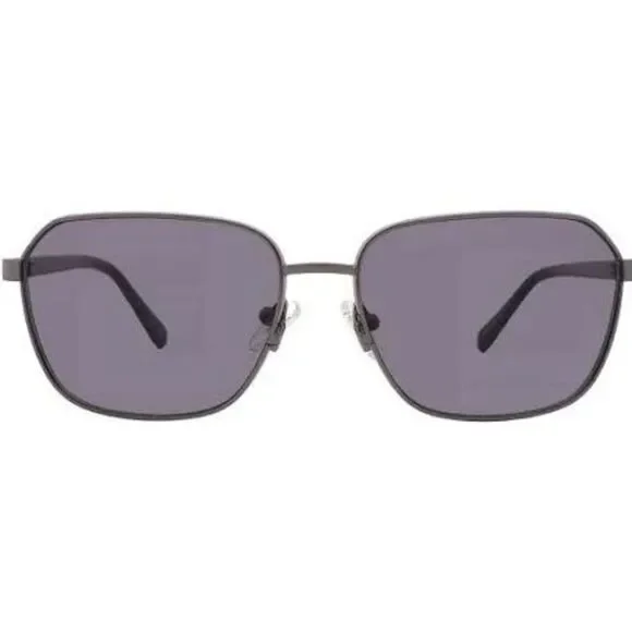 Guess GU00117 Thin Gunmetal Frame Rectangle Sunglasses Smoke Lens NEW