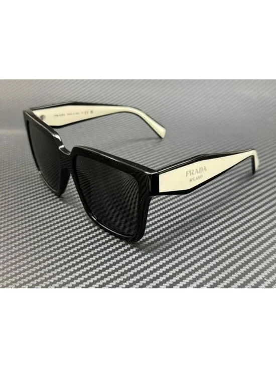 New PRADA Women Black Sunglasses 56-16-145