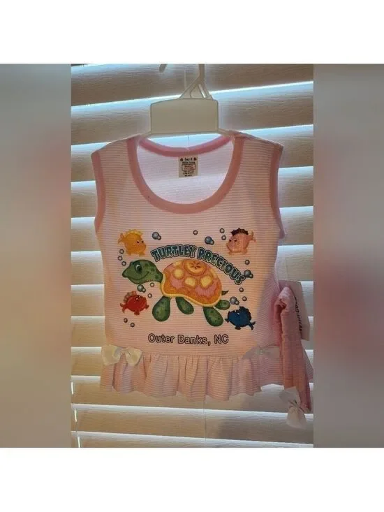 3 Piece Summer Outfit New Size 12-18 months Pink Stripe Turtle Fish Design
