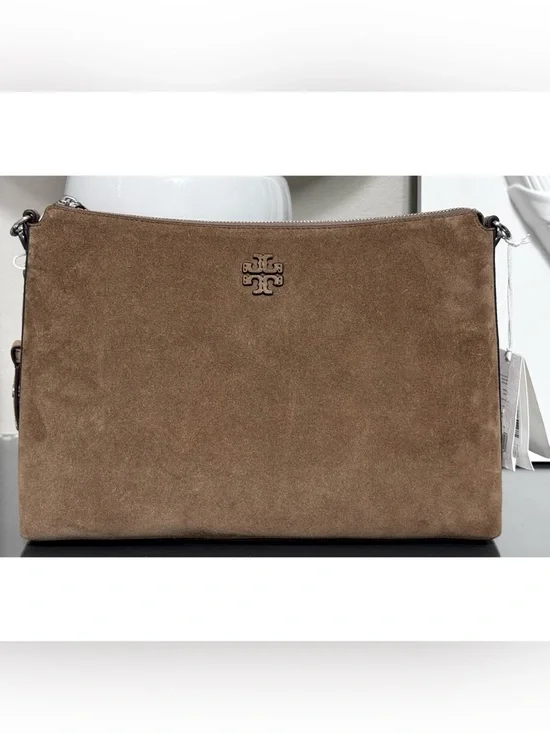 TORY BURCH Limited Edition Suede Convertible Crossbody Bag, RIVER ROCK