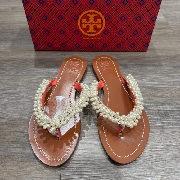 Tory Burch Tatiana Pearl Detail Hicks Garden Fresh Thong Sandals