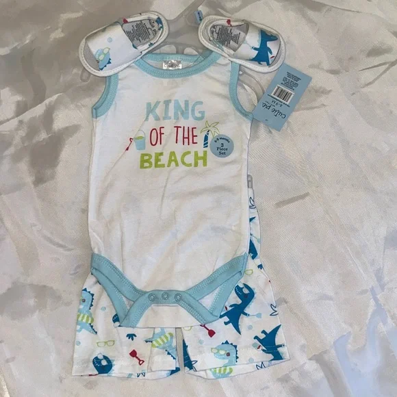 Cutie Pie — King of the beach outfit One sie‎ Romper Shorts Sandals New