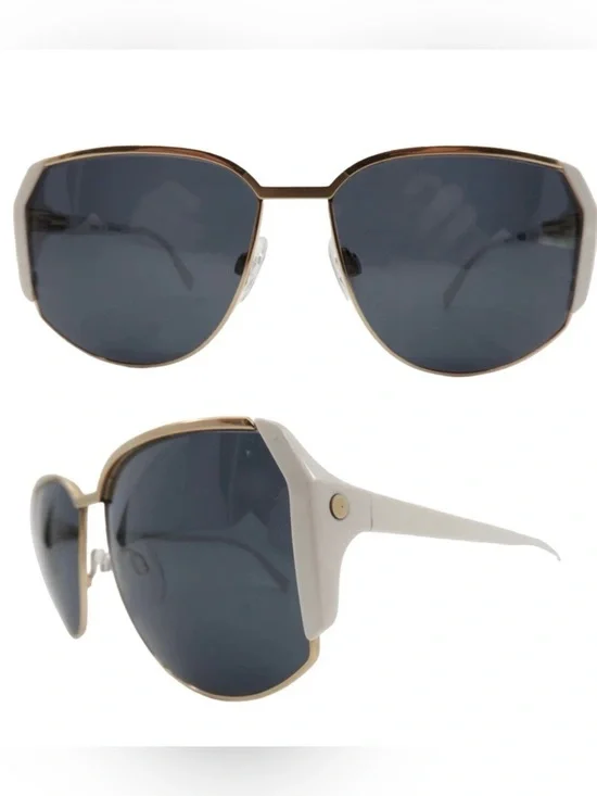 1970’s Silhouette Sunglasses , White & Gold, Mod. 6061, Made in Austria, Unisex