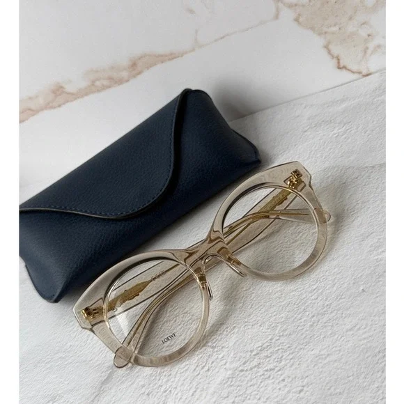 Loewe Translucent Beige Round Sunglasses