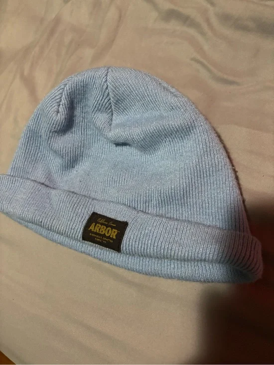 Arbor Pale Blue Ribbed Cuffed Beanie