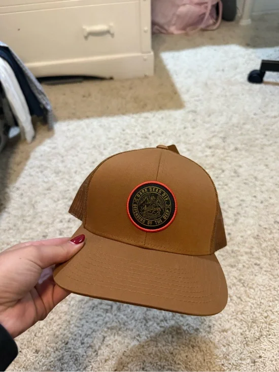 Embroidered Brown Trucker Hat with Patch