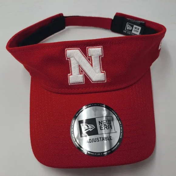 Nebraska Cornhuskers Visor Hat Adjustable New Era Red White NCAA University Men