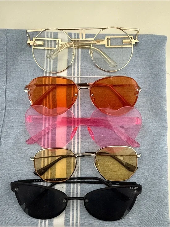 Quay Australia Women's Sunglasses Set — Pink, Orange, Gold, Black, Clear