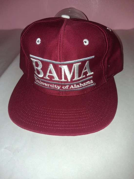 Vintage 80s The Game University of Alabama BAMA Snapback Hat Crimson Tide Green