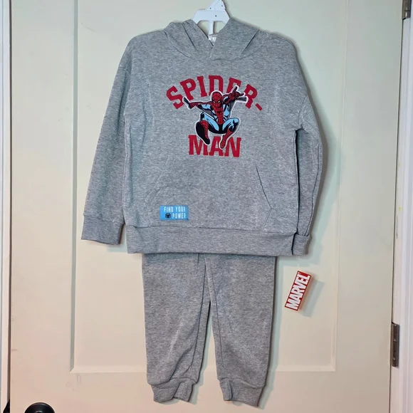 Marvel - Gray Spider-Man Hoodie and Pants Toddler Boy Set
