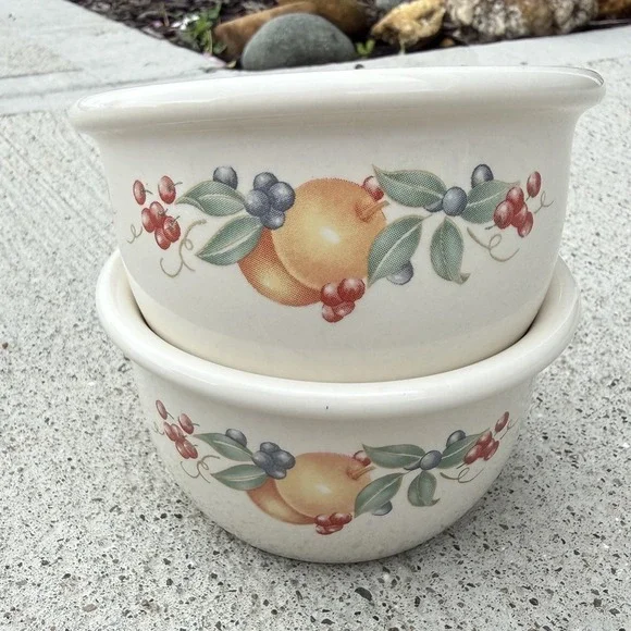 Corelle Coordinates Chutney Fruit Berry Stoneware Bowls Set 2 7 oz Vintage Y2K