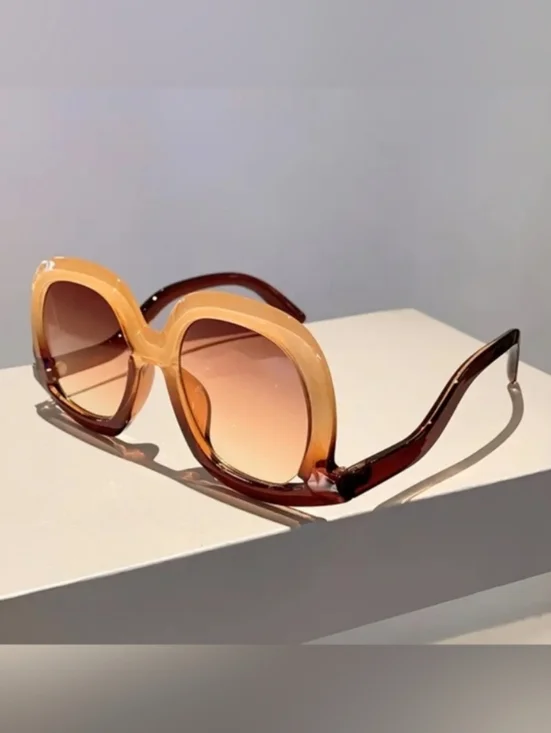 Womens Stylish Multi Color Frame Sunglasses with Tortoise Brown Temples