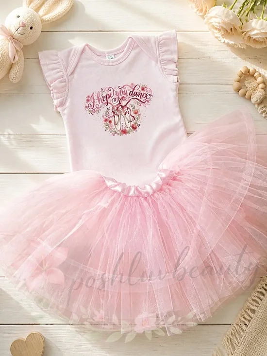 NWT Infant Girl Bodysuit & Pink Tutu Skirt Set - I Hope You Dance⁠ 18 months