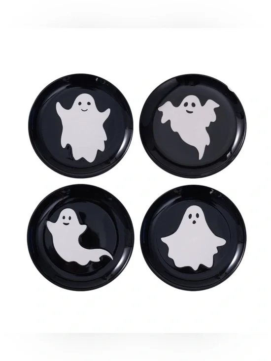 Halloween 4pk Ceramic Ghost Appetizer Plates