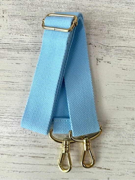 NWOT KATE SPADE Canvas Replacement Strap Light Blue Gold Handbag Tote Bag