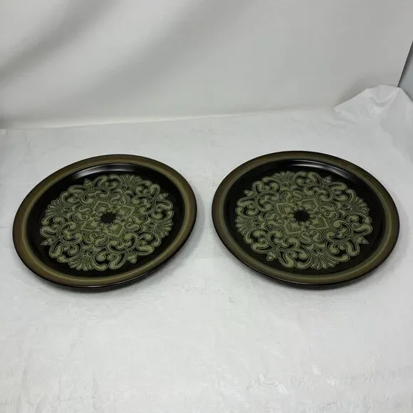 2 Noritake ”PRIMASTONE”  10 1/2” Dinner Plates Campobello/#8305 c 1970’s Lot Set