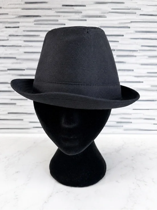 100% cotton Classic Black Fedora Hat size M