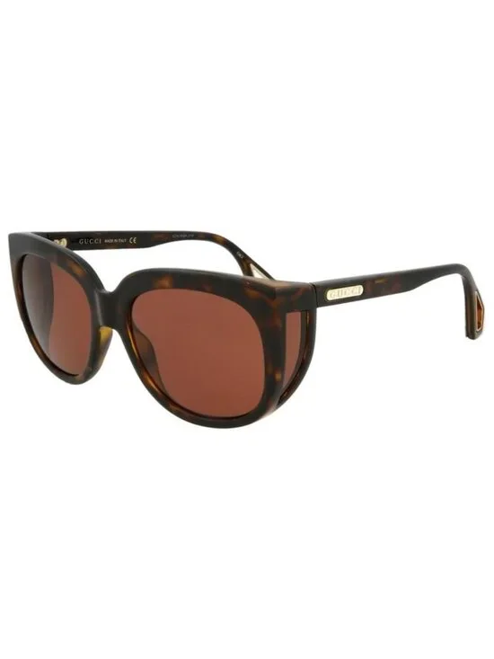 New Gucci Womens Square/Rectangle Havana Havana Brown Fashion Designer Sunglasse