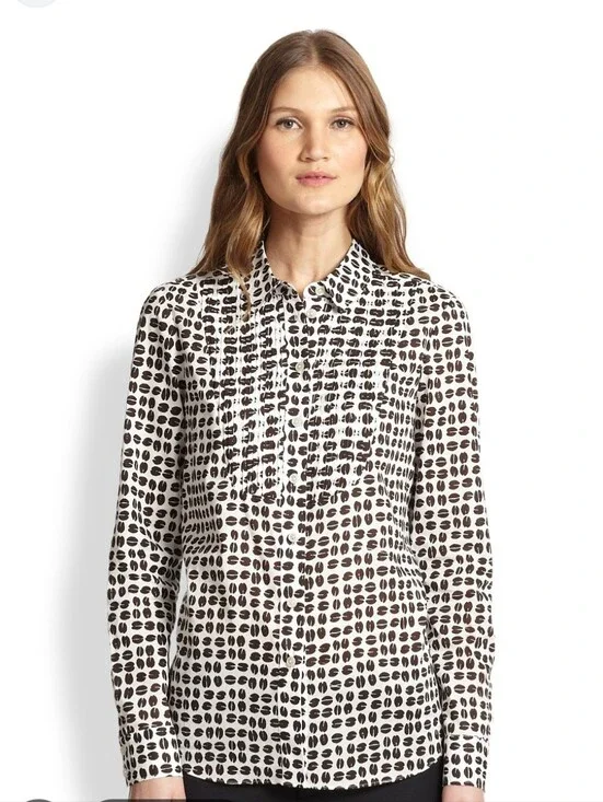 Kate Spade Coffee Bean Blouse Size 8