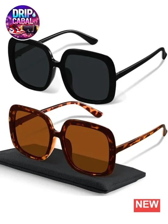 Oversized Polarized Sunglasses Women Retro Trendy Shades UV400