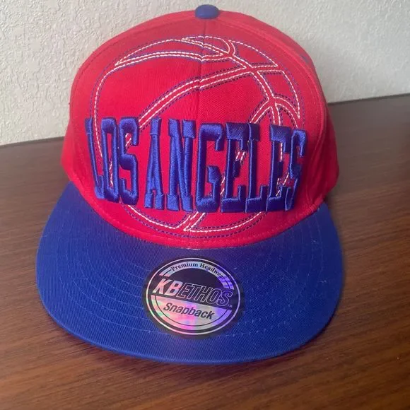 Los Angeles basketball Clippers structured SnapBack red blue cap‎ hat streetwear