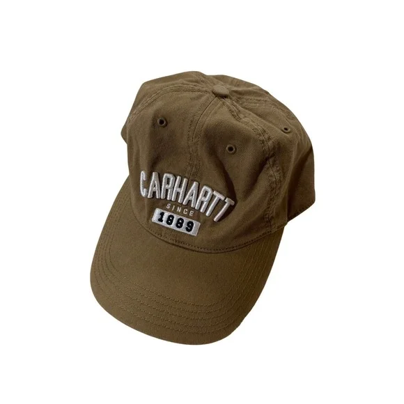 Carhartt Baseball Cap Brown Canvas Embroidered Dad Hat Workwear Utility Gorpcore