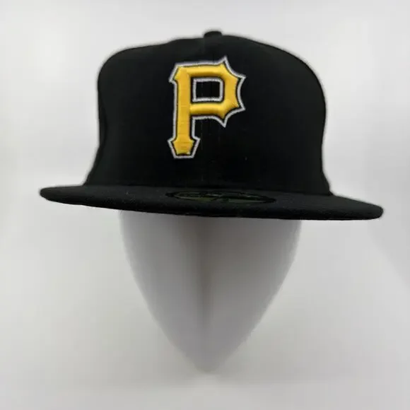 Pittsburgh Pirates New Era 59FIFTY Fitted Hat 7 3/8 Black MLB Baseball Cap New