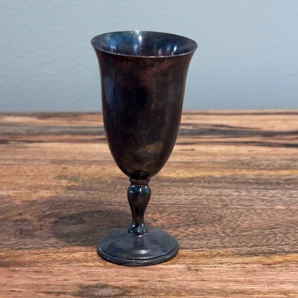 Reed‎ & Barton Mini Silver Plate Goblet 4 Inch Silver Vintage Goth