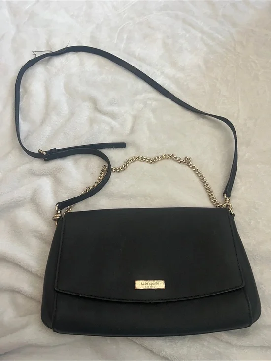 kate spade Black Crossbody with Gold Hardware