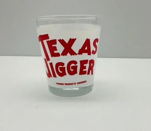 Vintage Texas Jigger Shot Glass Red & White - NANO Products