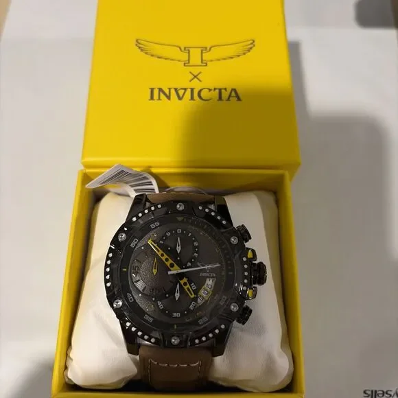 S1 Rally I by Invicta Men's Watch 50mm Brown 69874 New In Box Genuine Leather