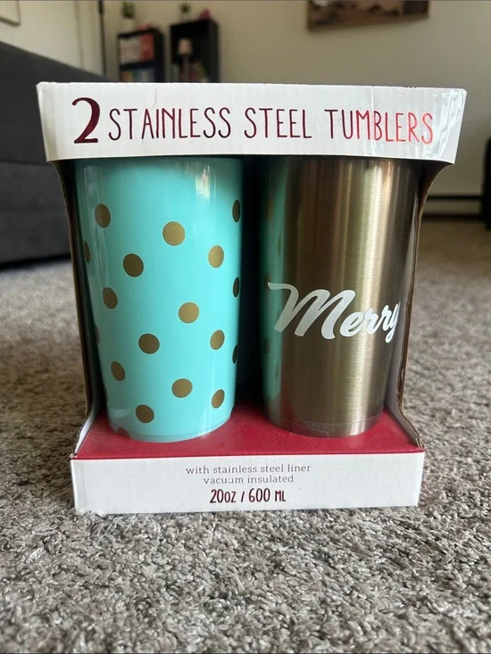 Stainless Steel Merry & Polka Dot 20oz Insulated Tumblers - 2 Pack