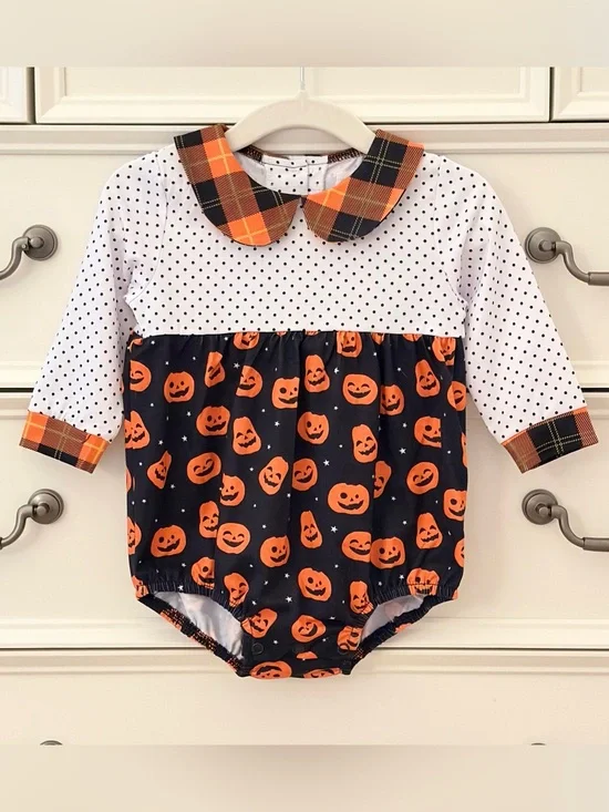 NWOT Abby & Evie Long Sleeve Pumpkin Bubble Size 6 Months