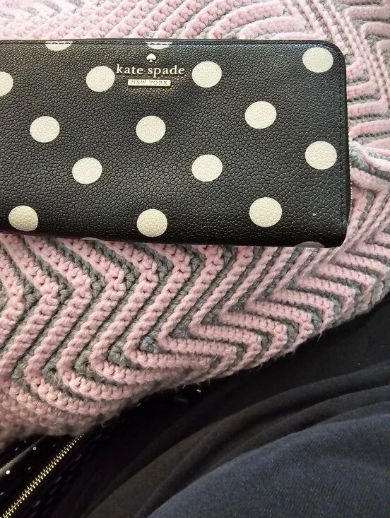 kate spade Black Polka Dot Continental Wallet