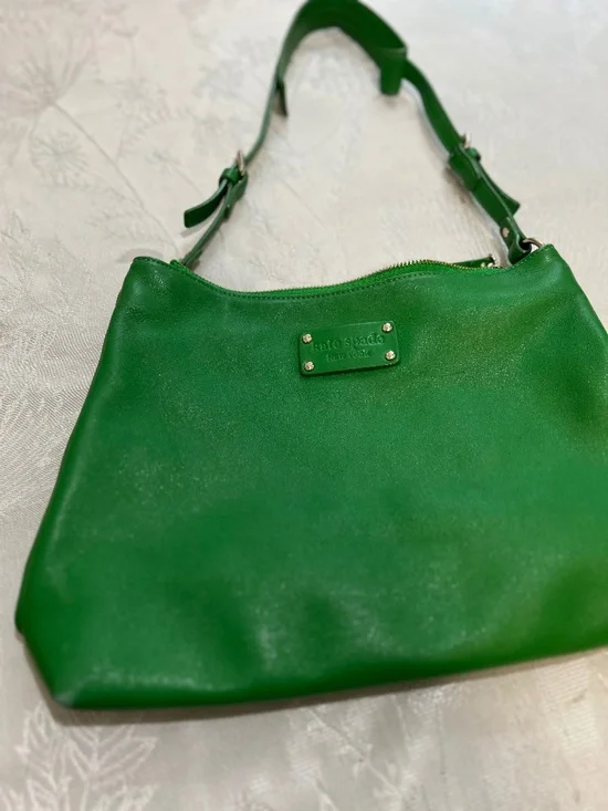 Kate Spade New York Green Leather Shoulder Bag Adjustable Strap