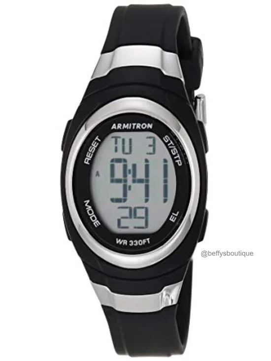 Digital Chronograph Watch, Quartz, Resin Strap, 100m Water Resistant